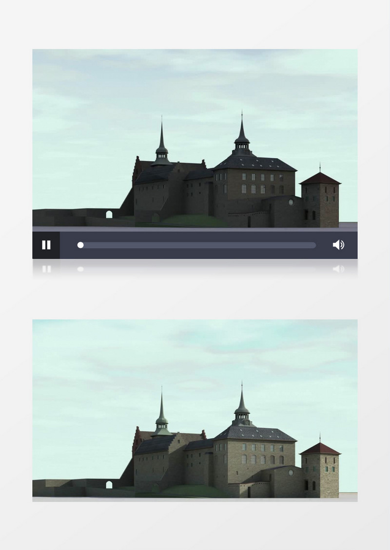 日光下的堡垒一天时光里的光影变化模拟效果视频素材