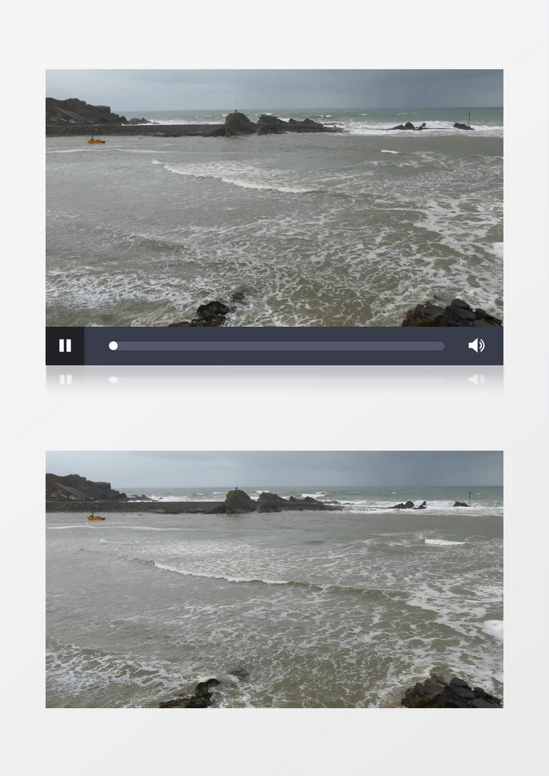 高清实拍海浪层叠不穷的拍打海岸的景象实拍视频素材