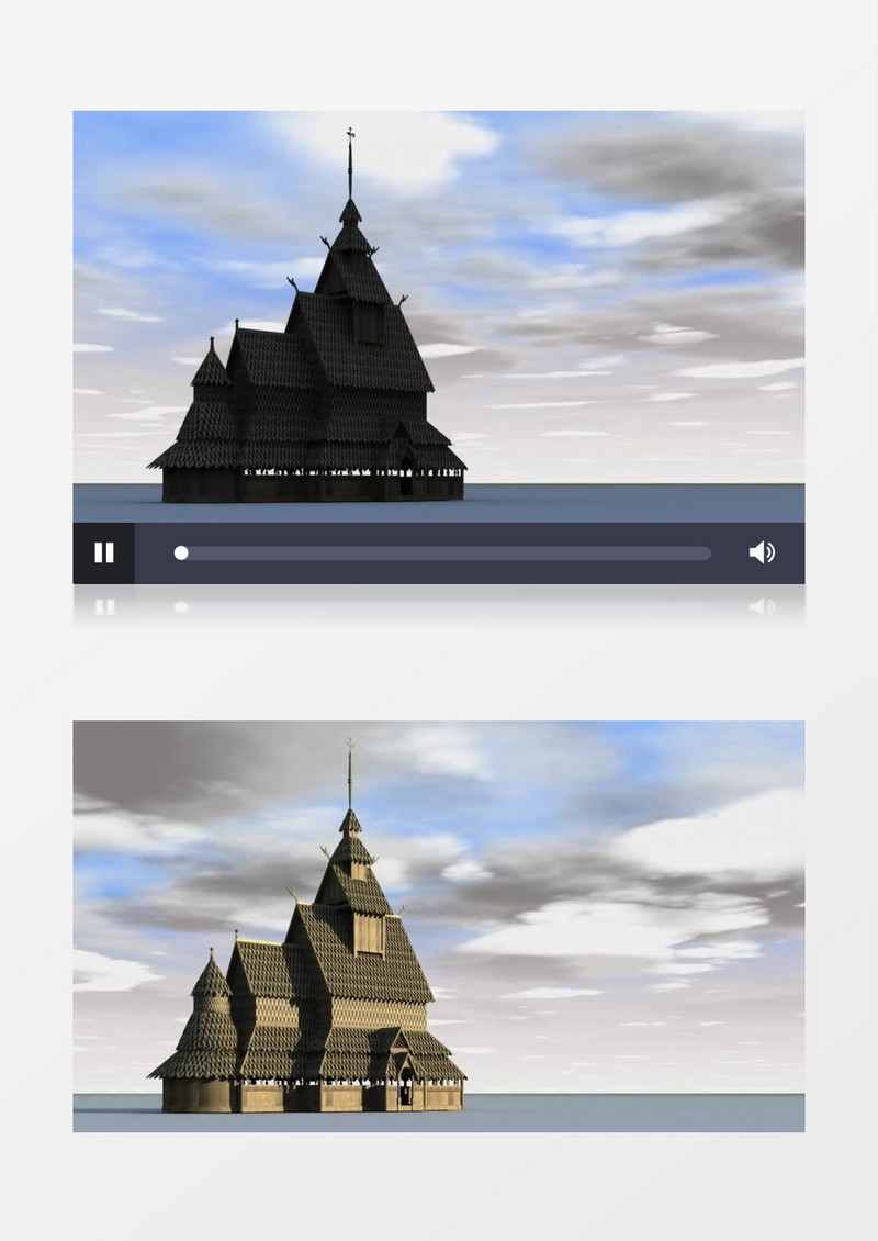 高清一座神秘的古堡上空云彩的多姿变化视频素材