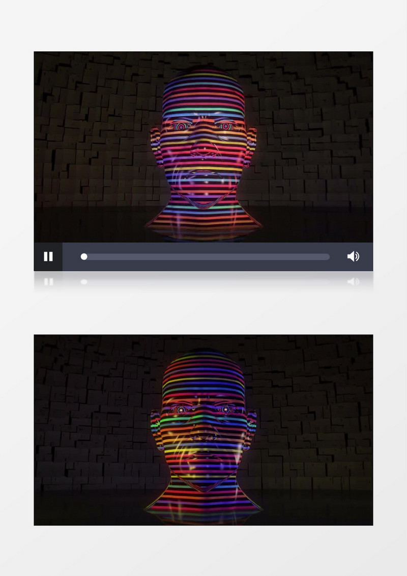 炫酷动画展示人体头部光圈颜色变化形成的奇特景象视频素材