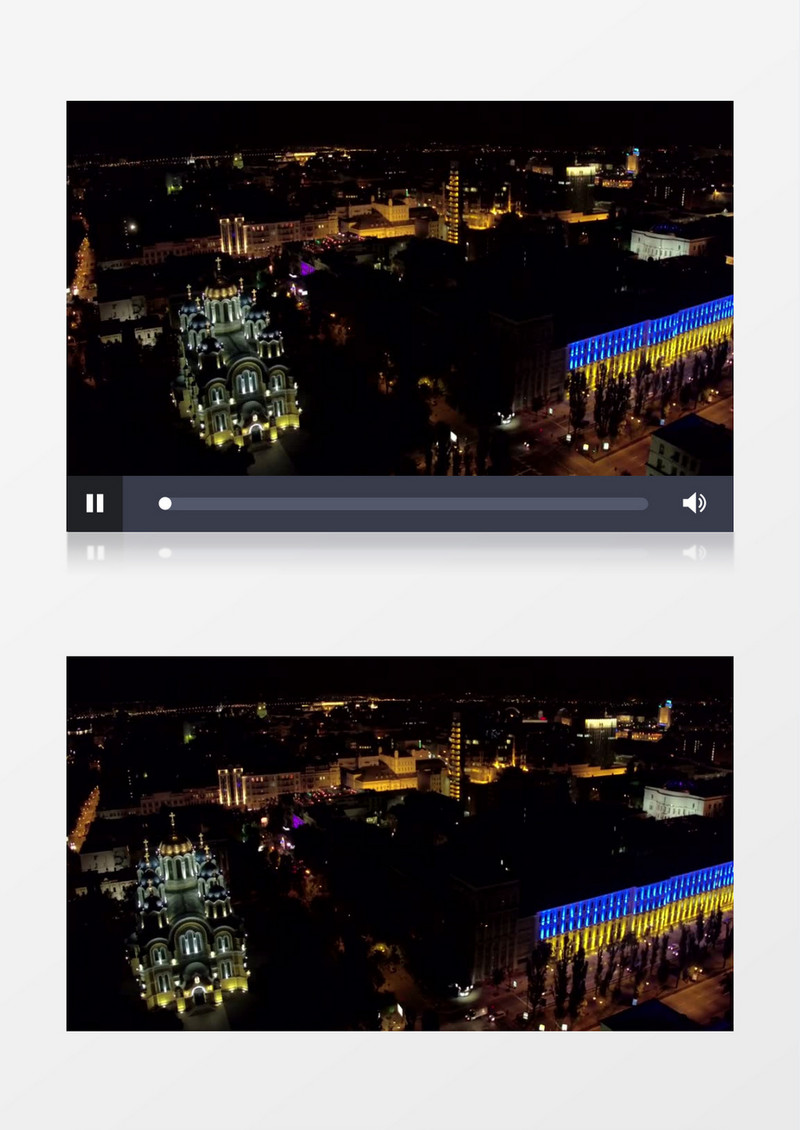 夜晚城市风景无人机航拍实拍视频素材