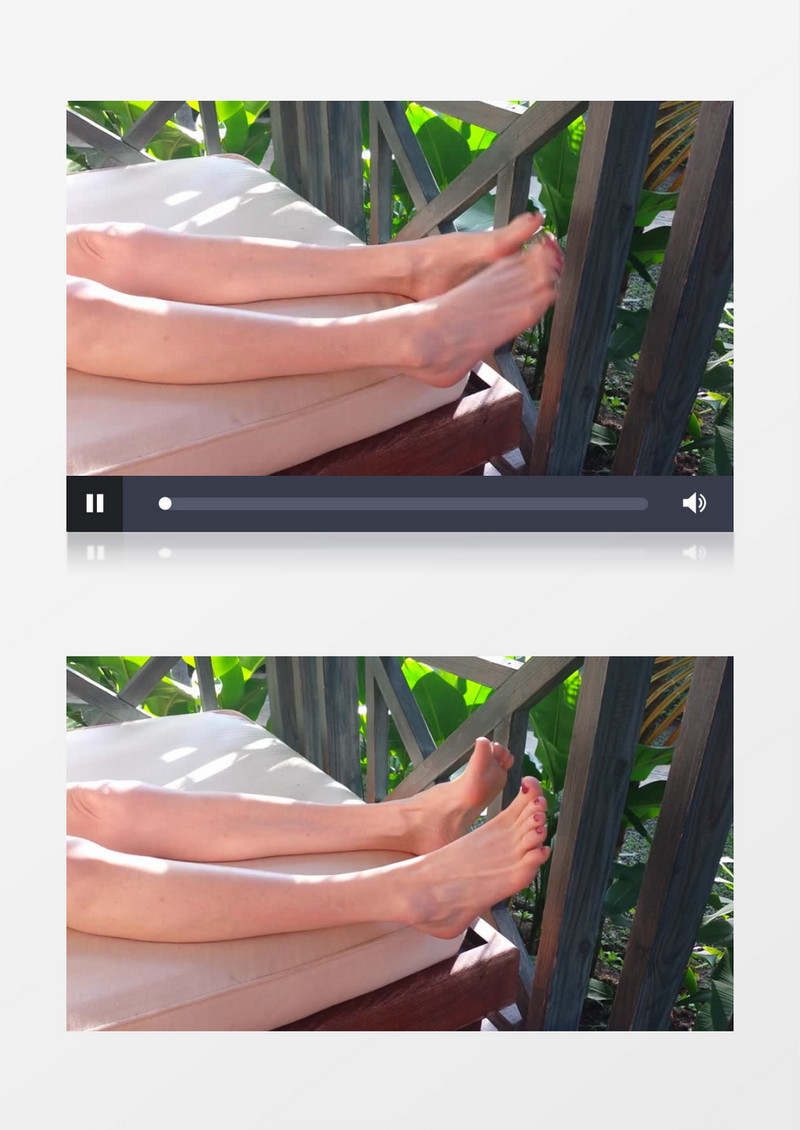 高清实拍夏日的午后美丽的女子在悠闲的晒太阳调皮的脚丫实拍视频素材