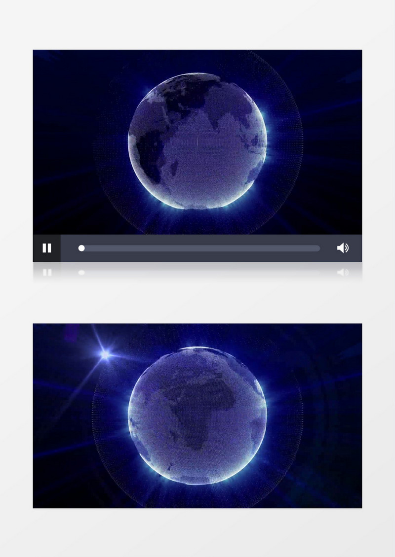 科技宇宙效果蓝光地球自转旋转视频素材