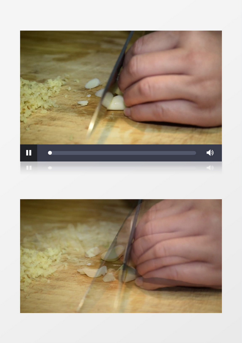 高清实拍厨师切葱姜蒜等辅料的过程实拍视频素材