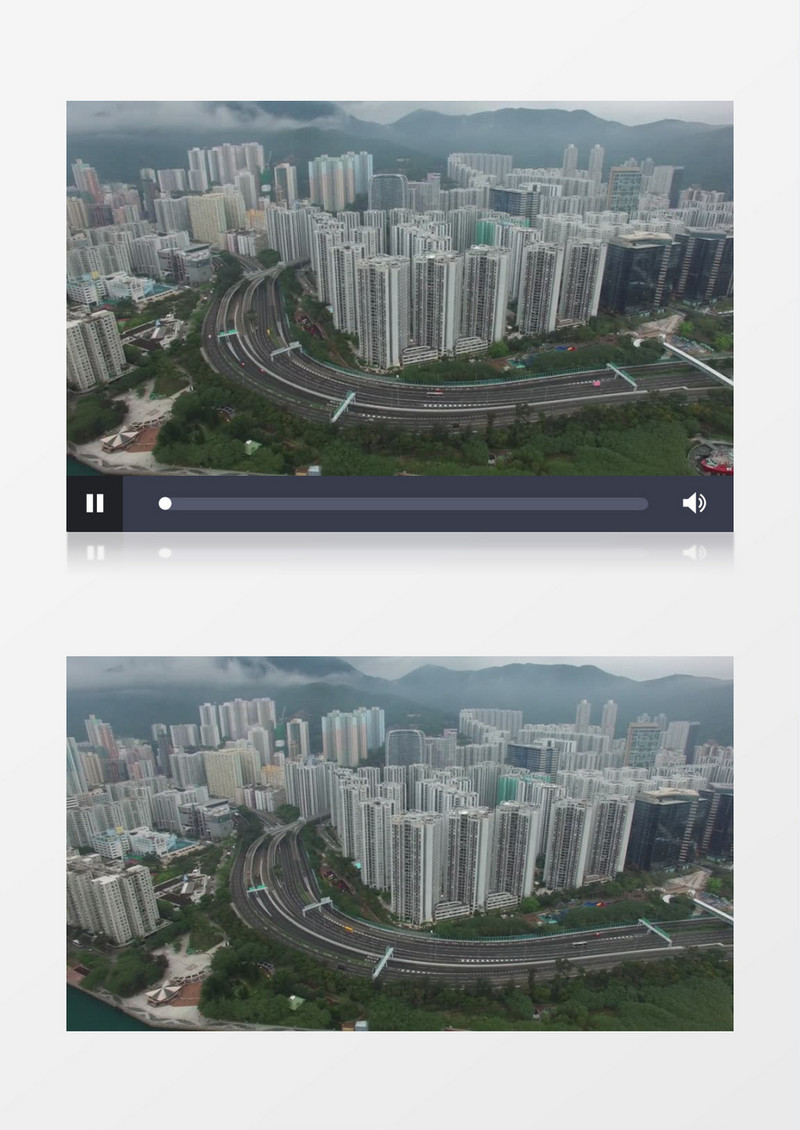 高清航空拍摄城市俯瞰图实拍视频素材