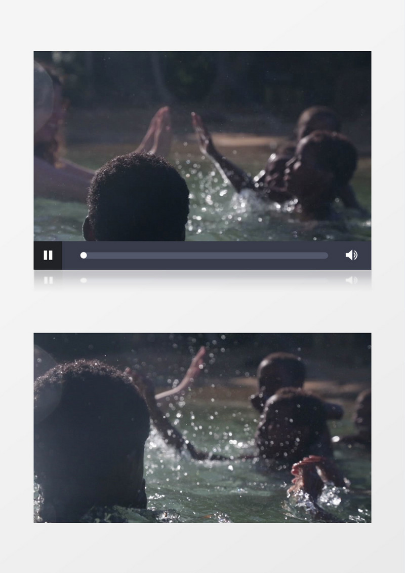 高清实拍一群黑人小朋友在水里嬉戏实拍视频素材