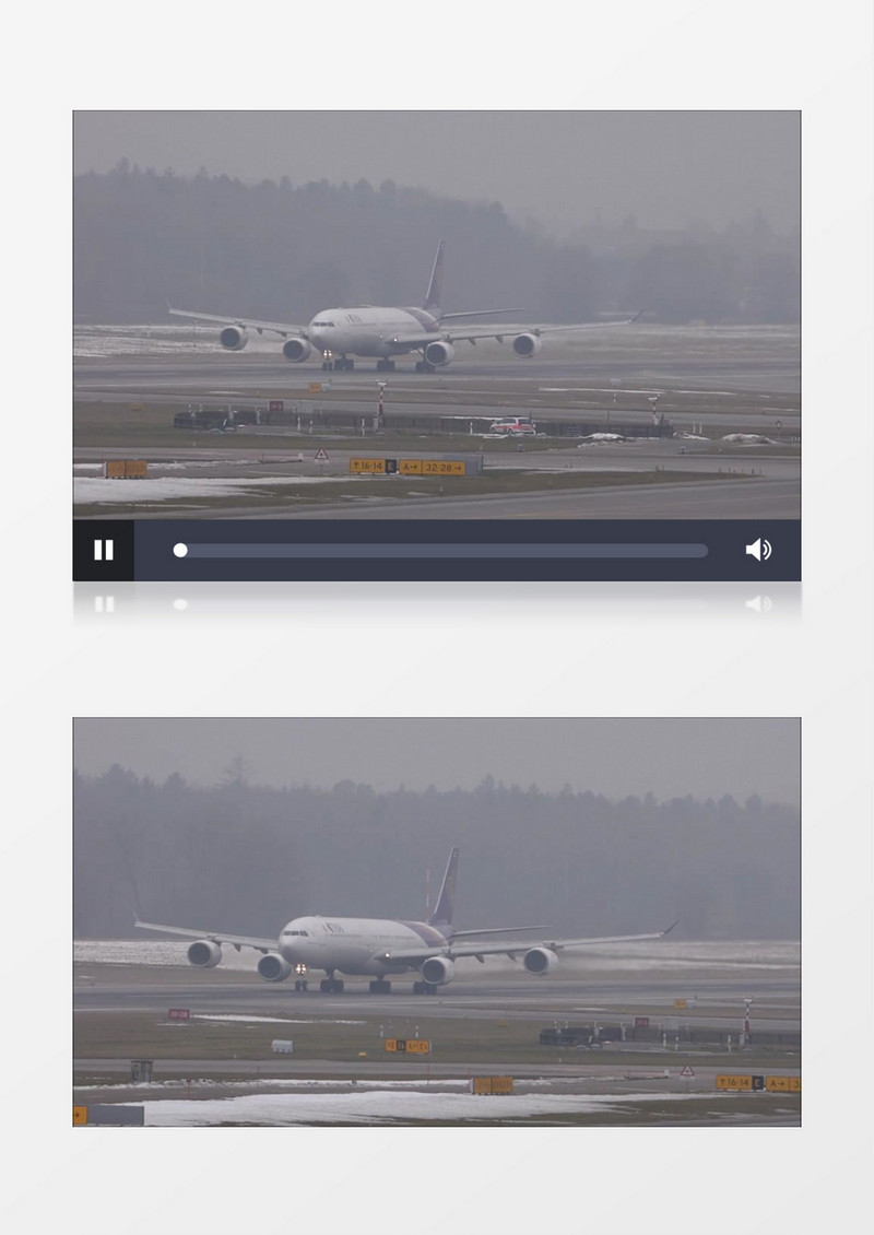 高清实拍飞机在飞机跑道上助跑缓缓起飞的过程实拍视频素材