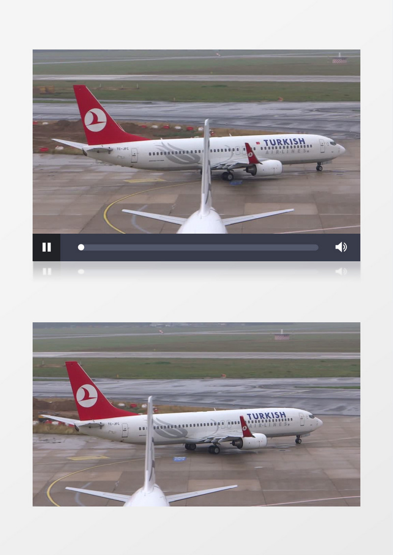 高清实拍在飞机场飞机缓缓移动实拍视频素材