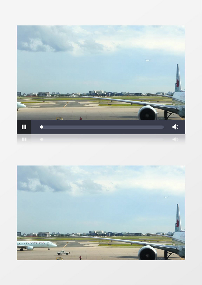 高清拍摄城市机场飞机跑道飞机滑翔起飞实拍视频素材