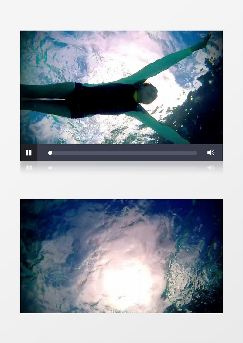 高清近距离水中水底拍摄男女孩游泳浮潜实拍视频素材
