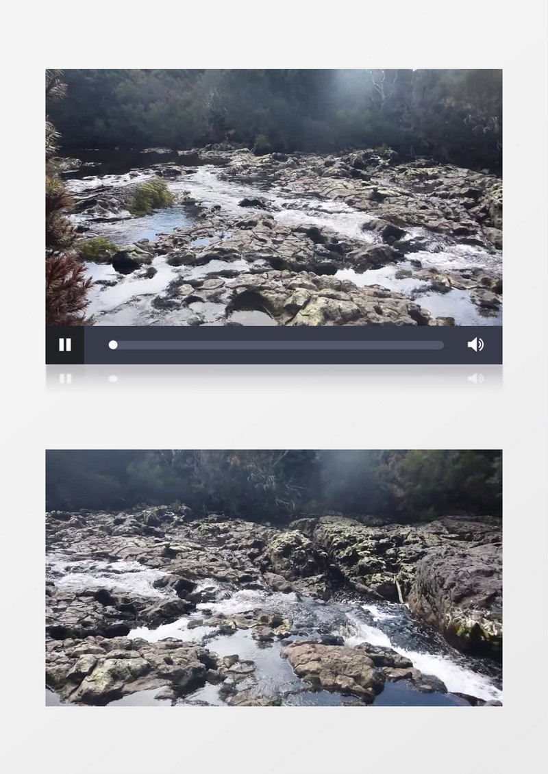 高清拍摄白天户外森林公园景区树木瀑布河流实拍视频素材