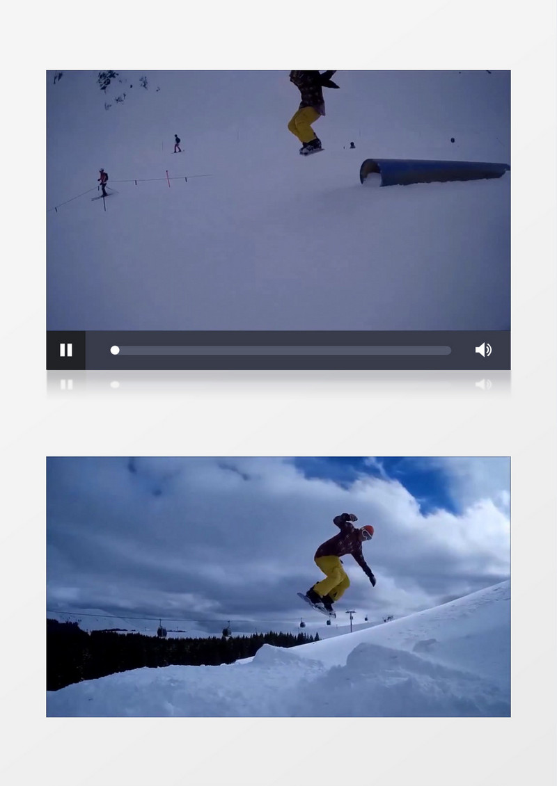 高清拍摄户外冬天滑雪场人们滑雪休闲度假实拍视频素材