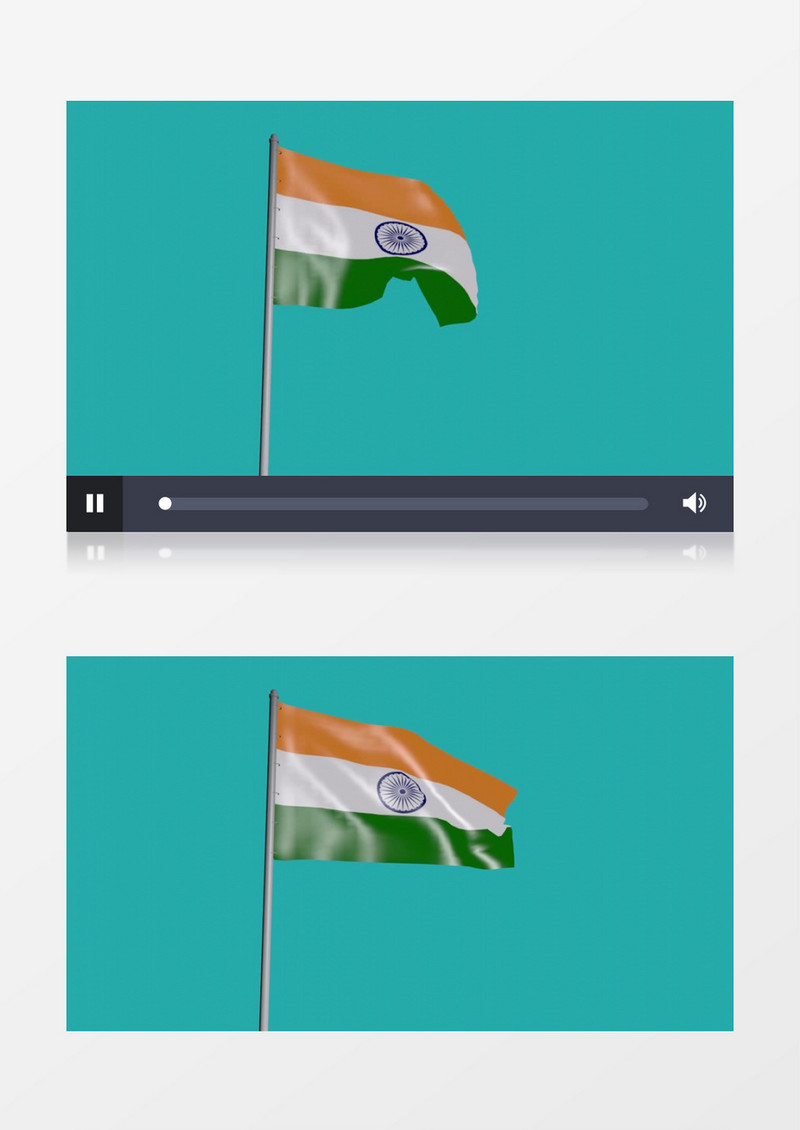 高清特效制作印度国旗随风飘摇视频素材