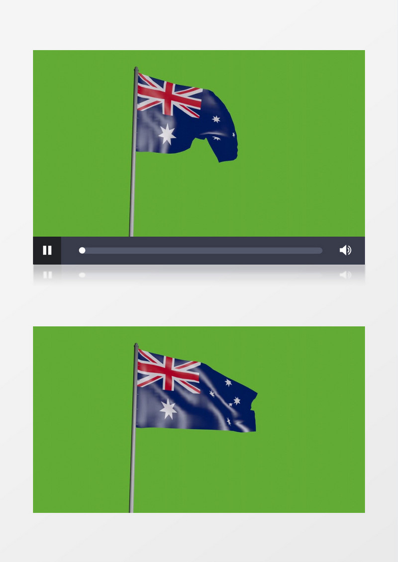 高清特效制作澳大利亚国旗随风飘扬视频素材
