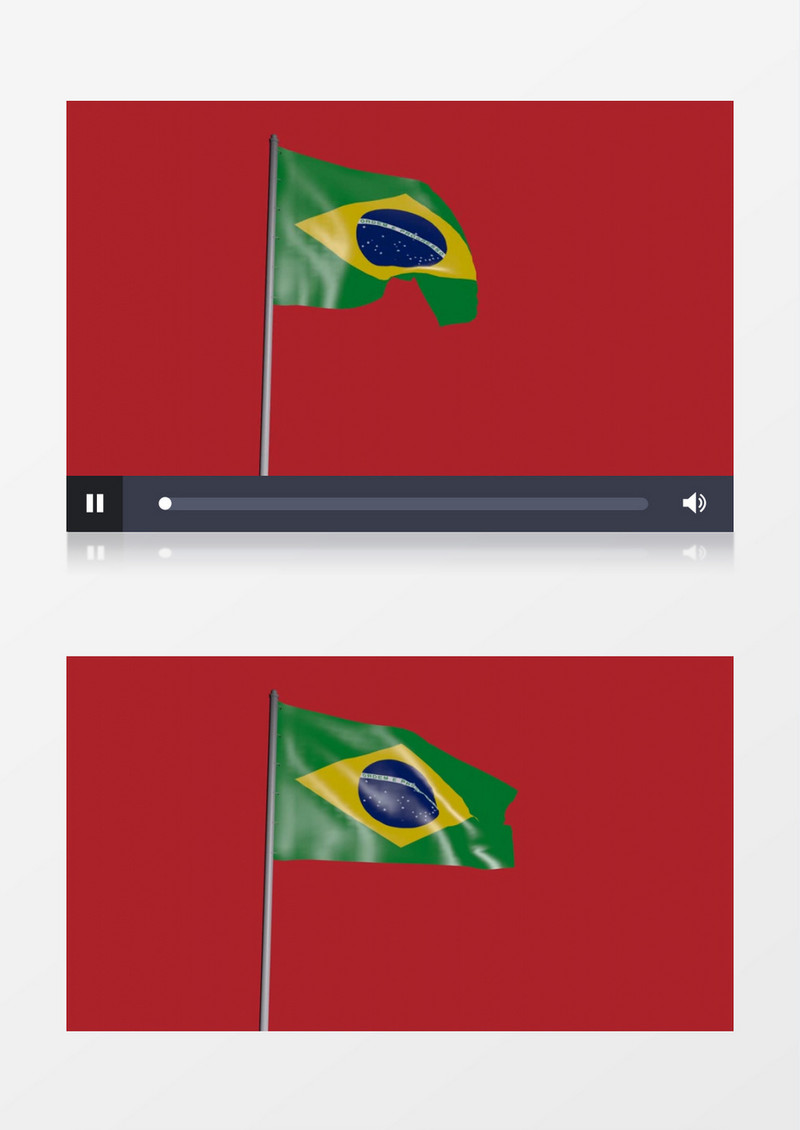 高清特效制作巴西国旗随风飘扬视频素材
