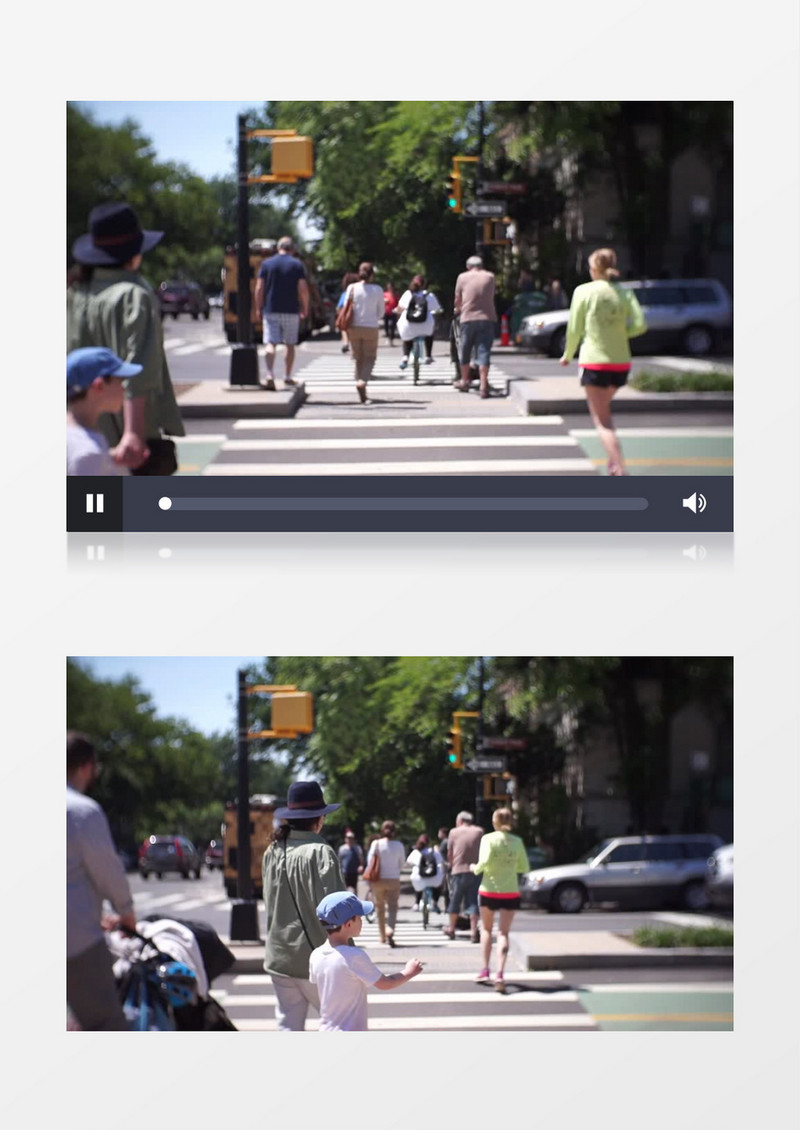 高清实拍街口行人快速有序的通过路口实拍视频素材