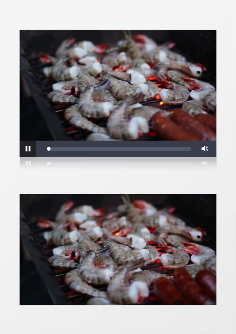 烤架上烤美味的小龙虾实拍视频素材