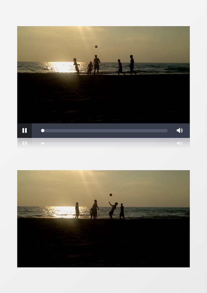 海滩上的足球爱好者在踢球实拍视频素材