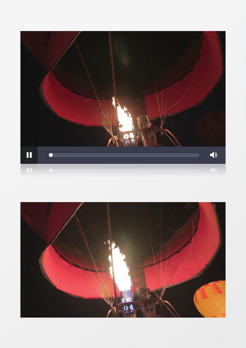 近距离拍摄黑夜里热气球热源燃烧动力支撑实拍视频素材