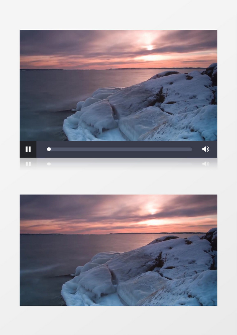 冬天户外美丽的日落景色实拍视频