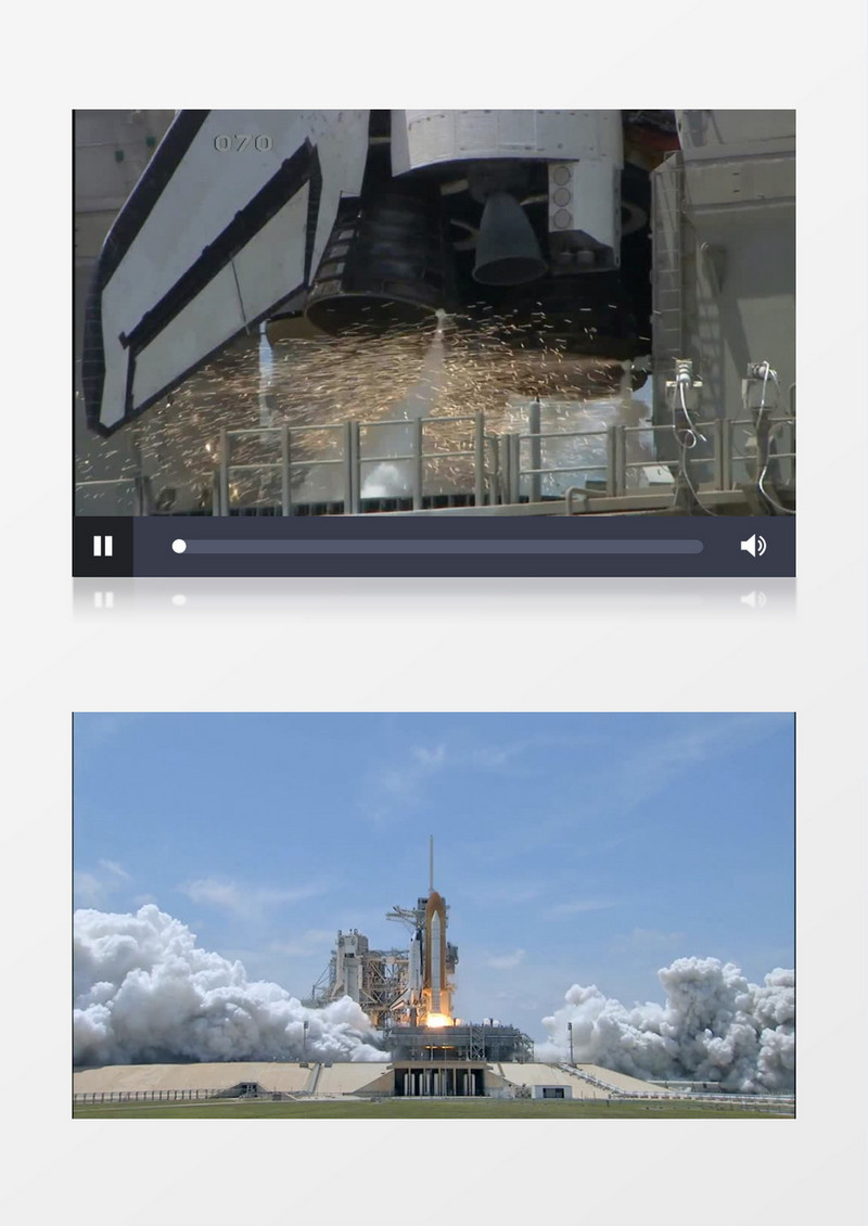 宇航员火箭发射助推器实拍视频