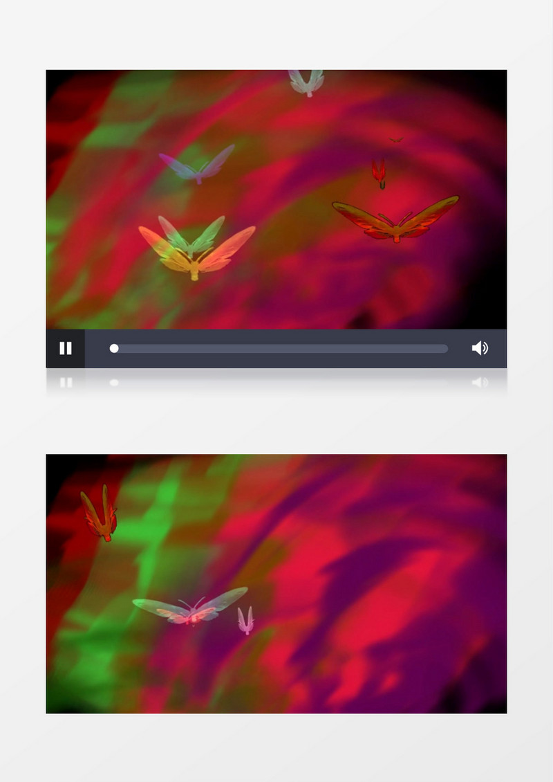 多彩的蝴蝶不断涌现煽动翅膀梦幻效果视频素材