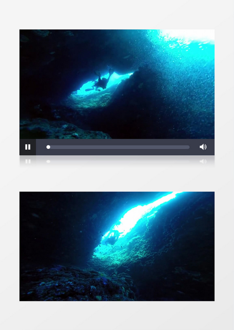 潜水员海底行动实拍视频素材