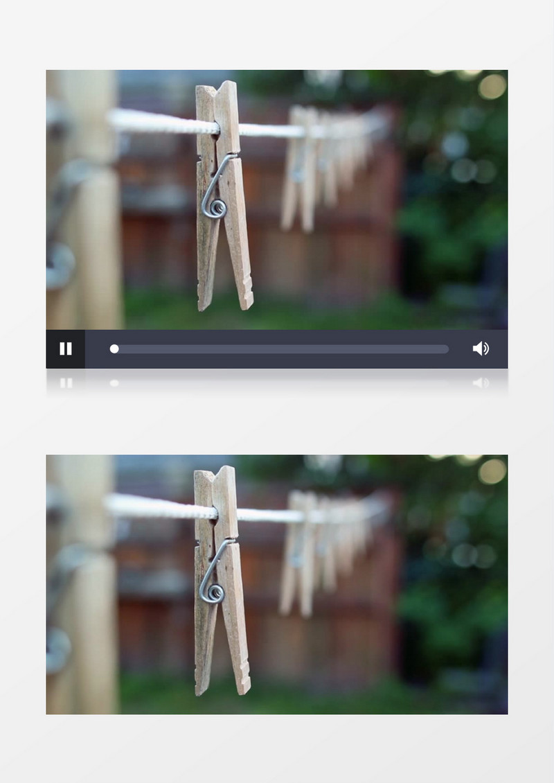 模糊散景拍摄户外花园晾衣绳实拍视频素材