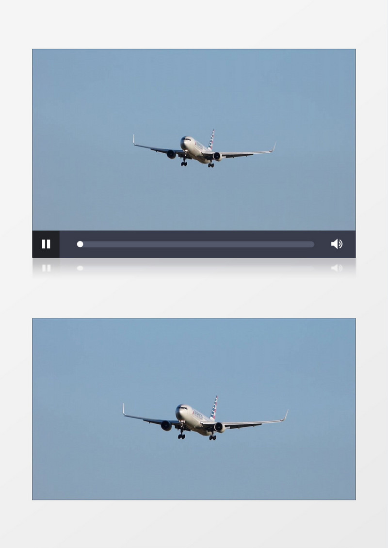 高清拍摄城市美国航空公司飞机降落实拍视频素材