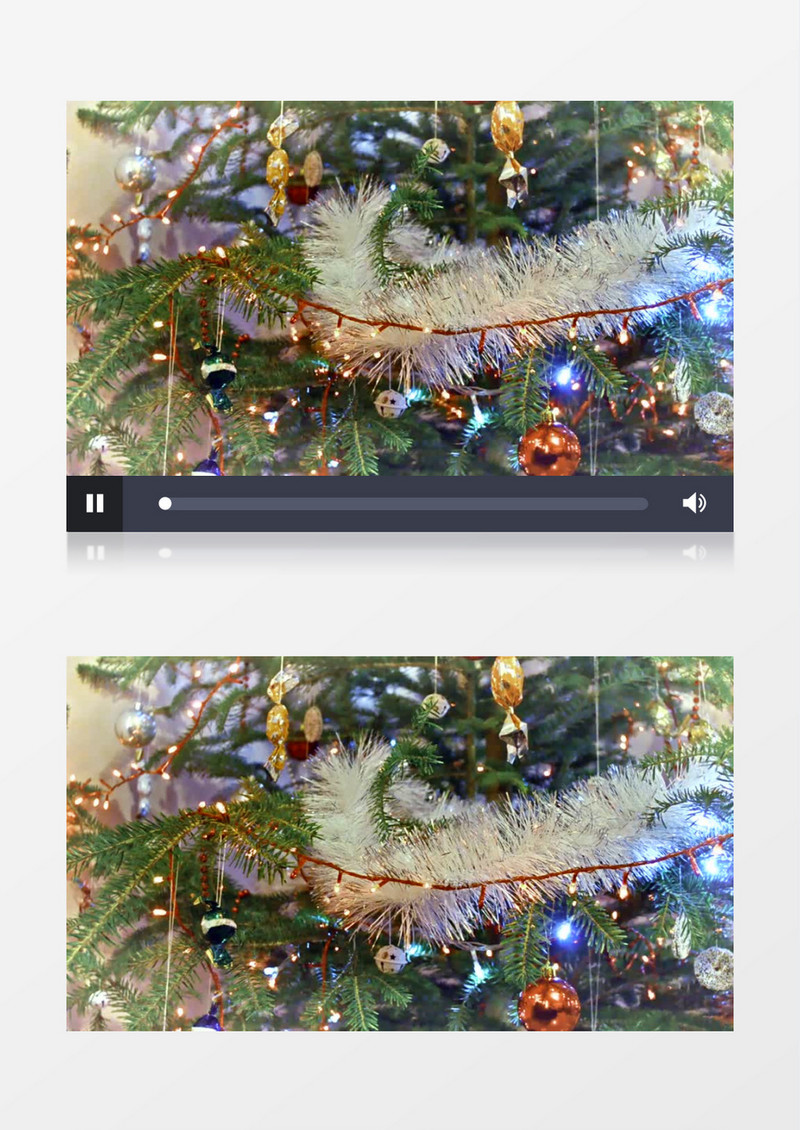 高清实拍美丽的圣诞树上闪闪的灯光实拍视频素材
