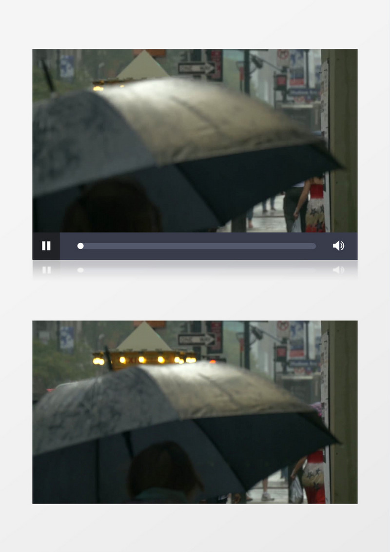高清实拍在绵绵小雨的天气人们打着伞在行走实拍视频素材 