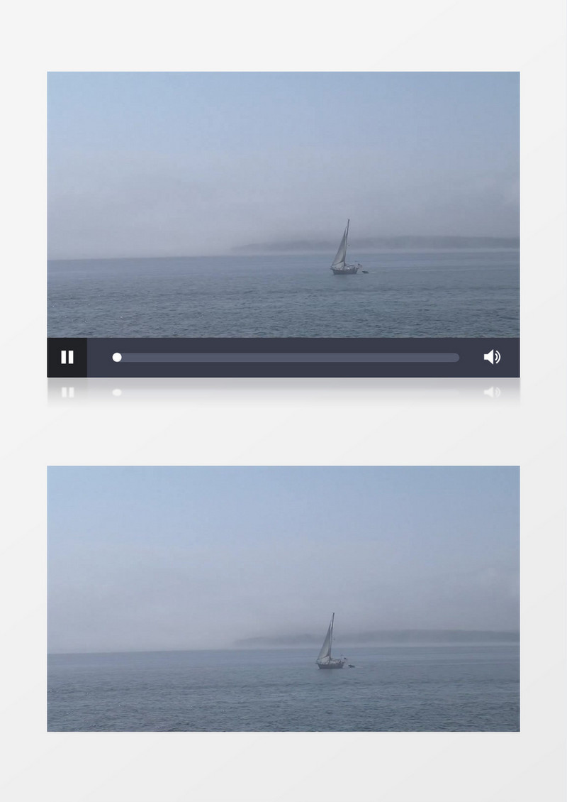 高清实拍一艘孤帆在大海中乘风破浪实拍视频素材