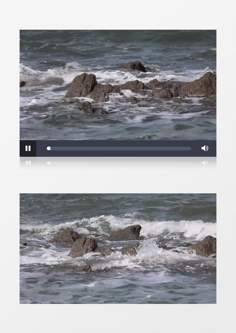 大海波浪冲击岩石实拍视频素材
