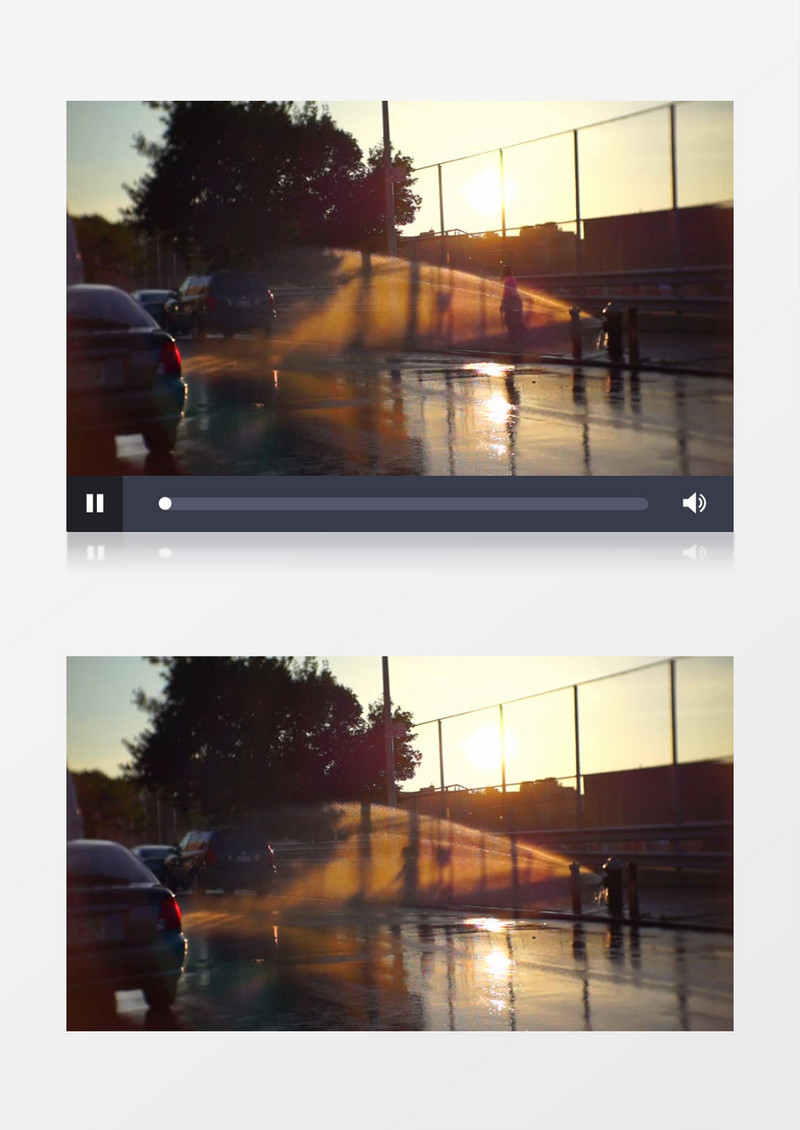 高清实拍喷水器喷出的水雾在阳光照耀下的美景实拍视频素材
