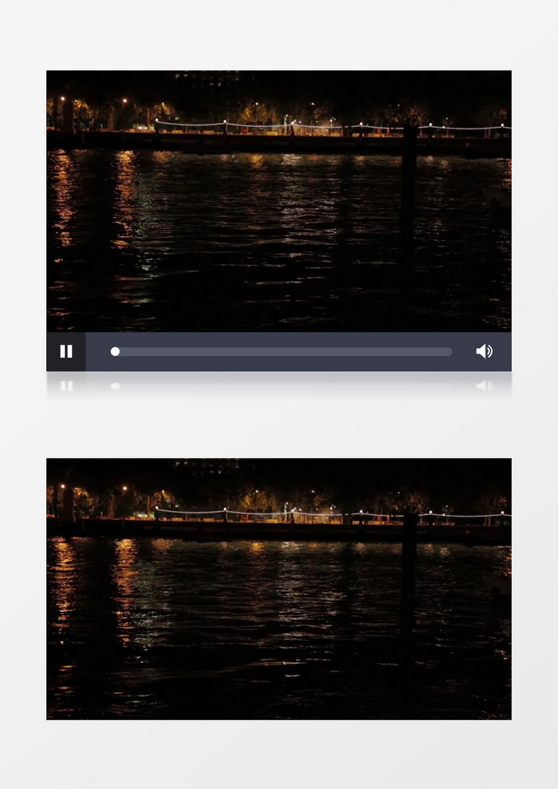 高清实拍河水以及河岸的灯光美景实拍视频素材