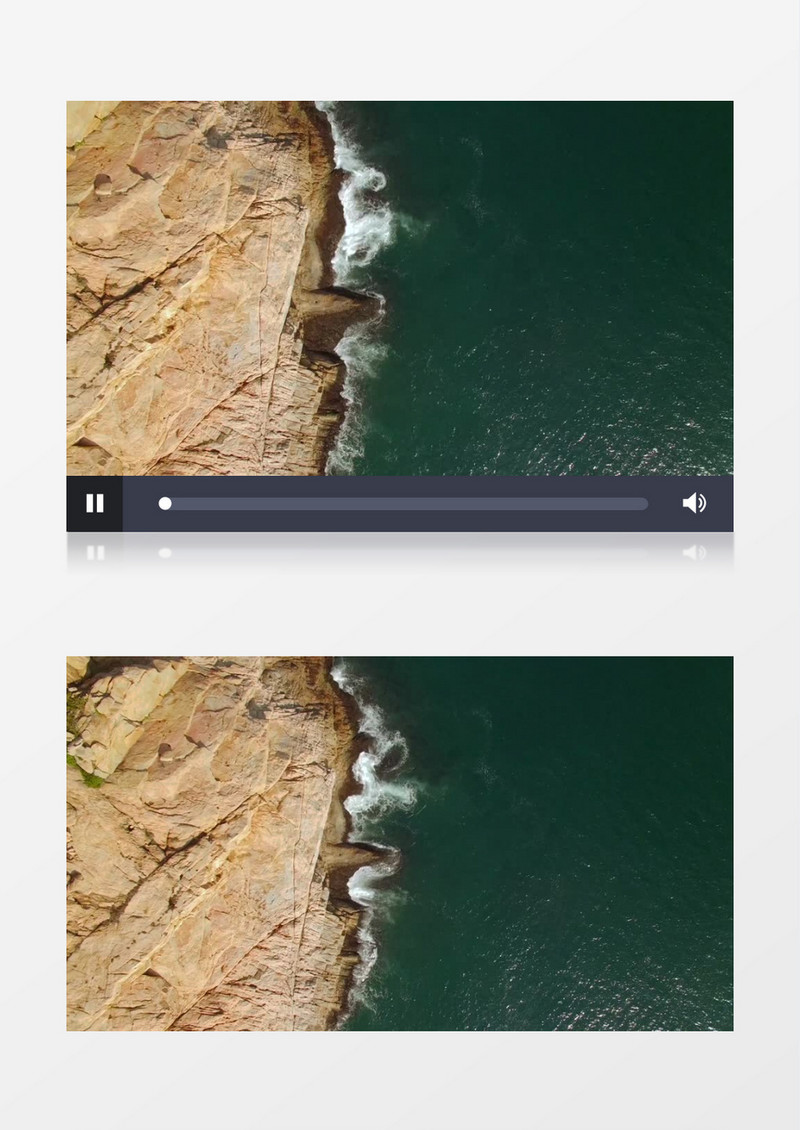 空中实拍波浪冲击悬崖视频素材