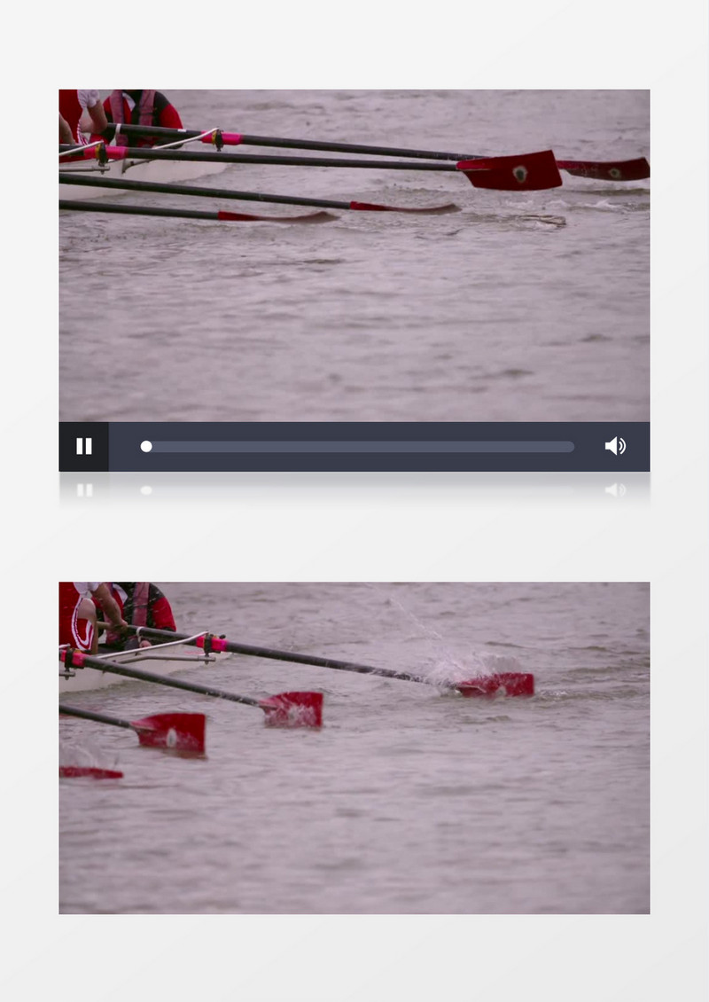 高清慢动作实拍团队合作划船船桨在水中穿行实拍视频素材