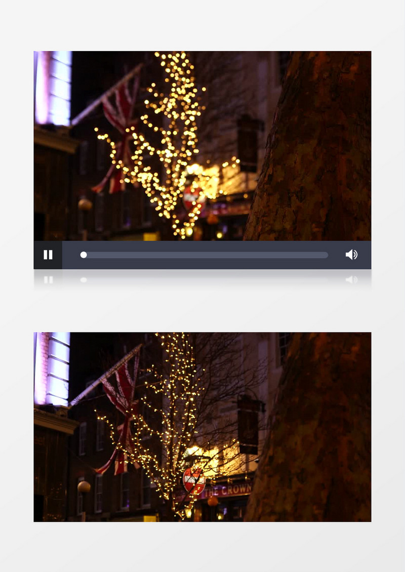 近距离拍摄夜晚的街头一角灯光闪烁景色迷人实拍视频素材