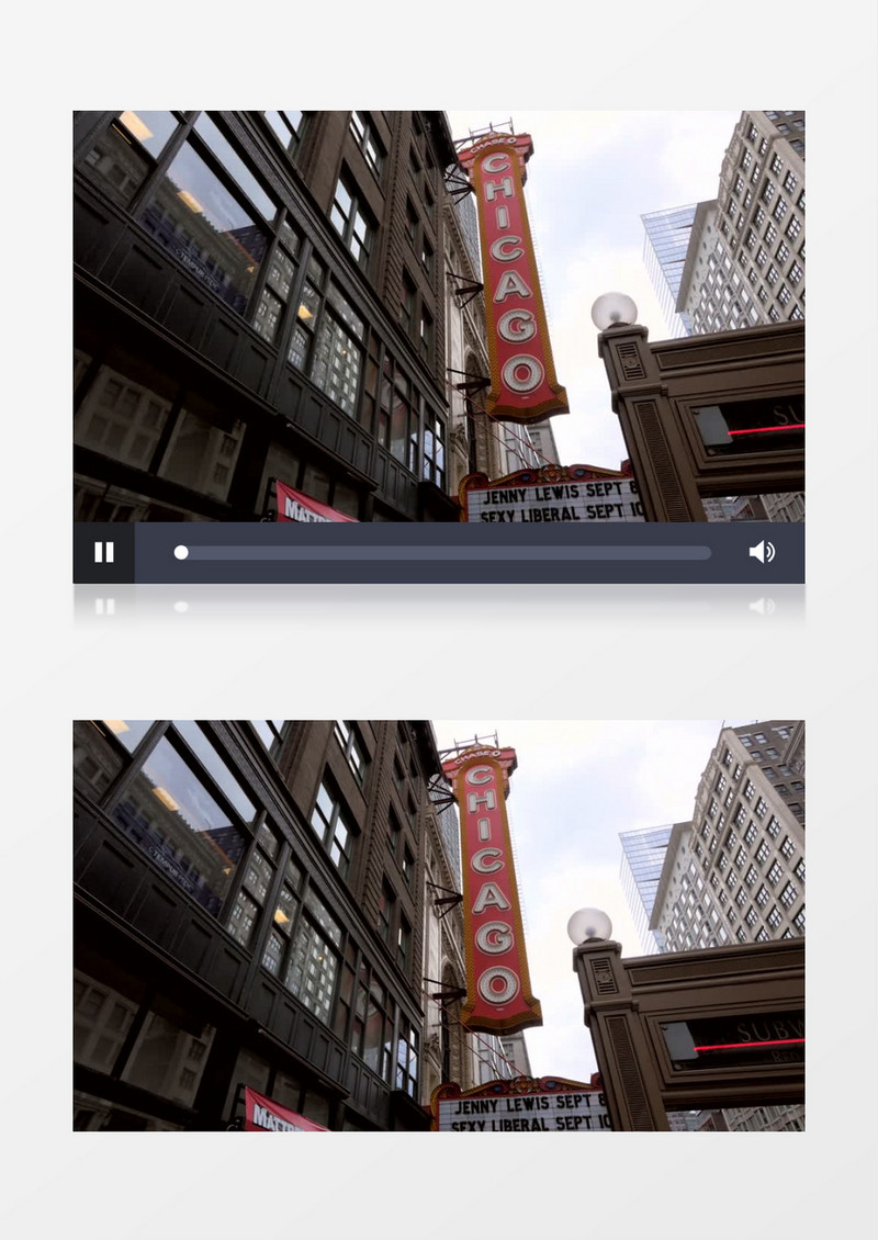 美国芝加哥市中心街景实拍视频