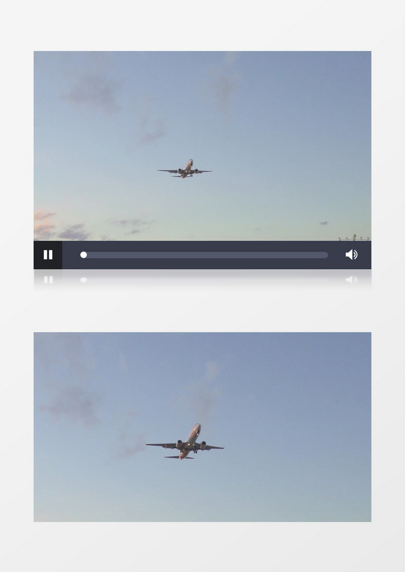 高清实拍飞机在蓝蓝的天空中稳稳的飞行实拍视频素材mp4
