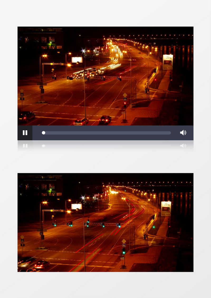 惊艳的源源不断的汽车灯光实拍视频素材