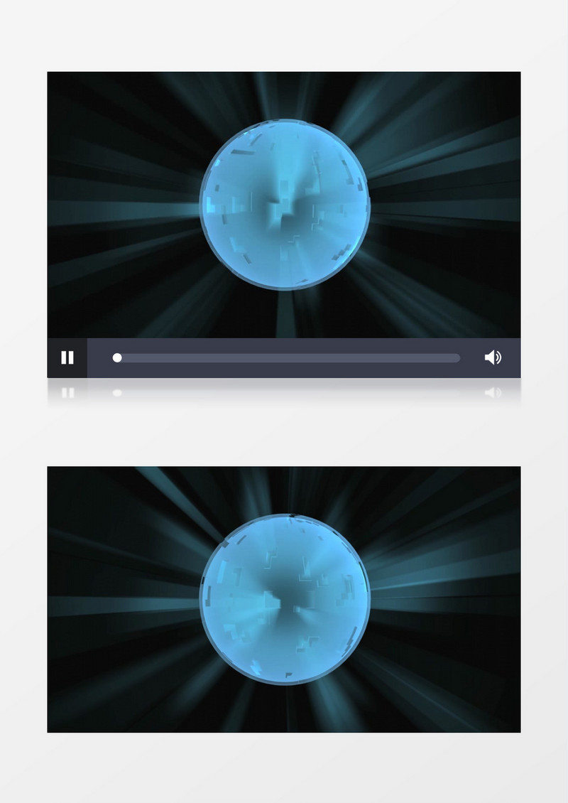 旋转的蓝色发光球体视频素材
