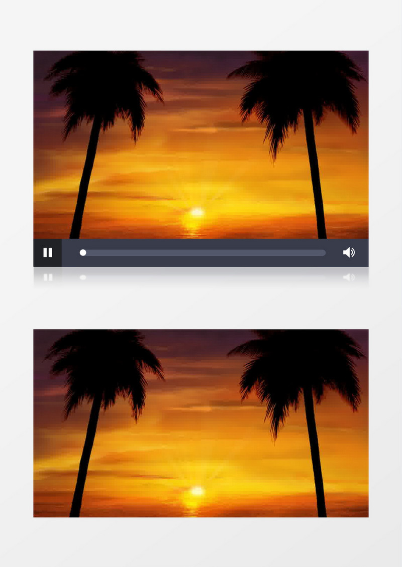 海滩棕榈树日落视频素材