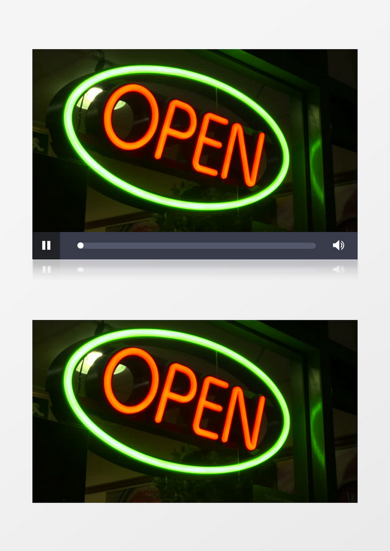 咖啡馆发光的营业标志实拍视频