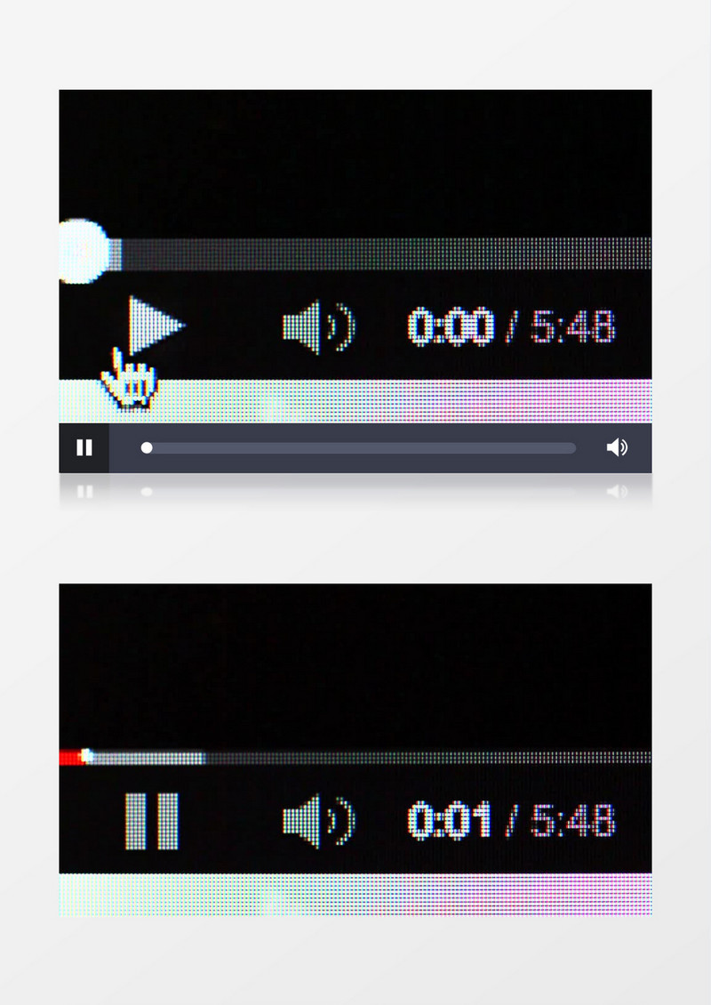 像素风音频播放控制按钮视频素材