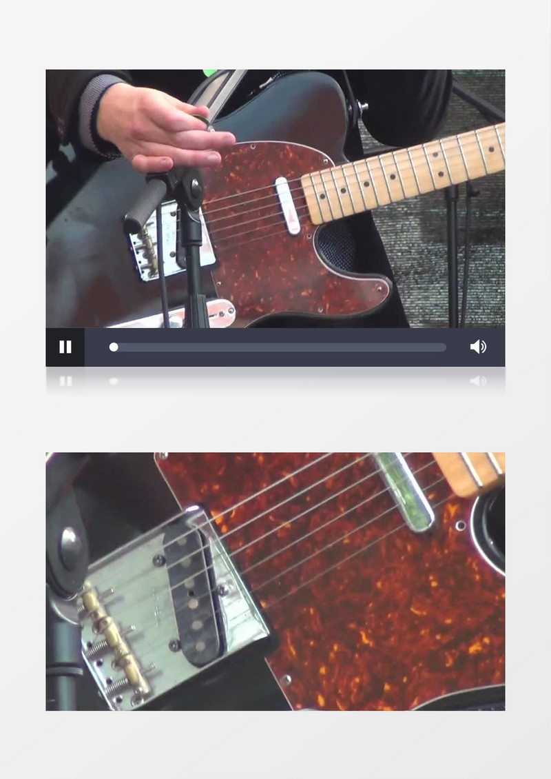 电吉他演奏家广场演奏实拍视频素材