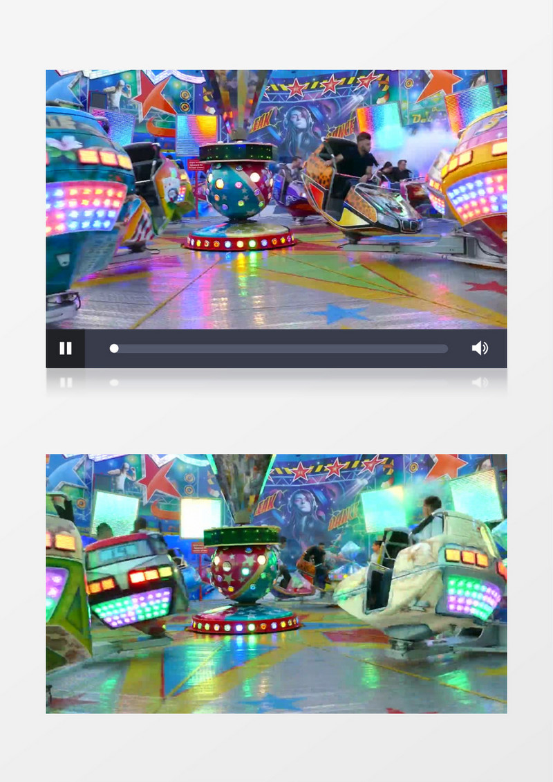 3D彩色游乐园旋转木马模型视频素材