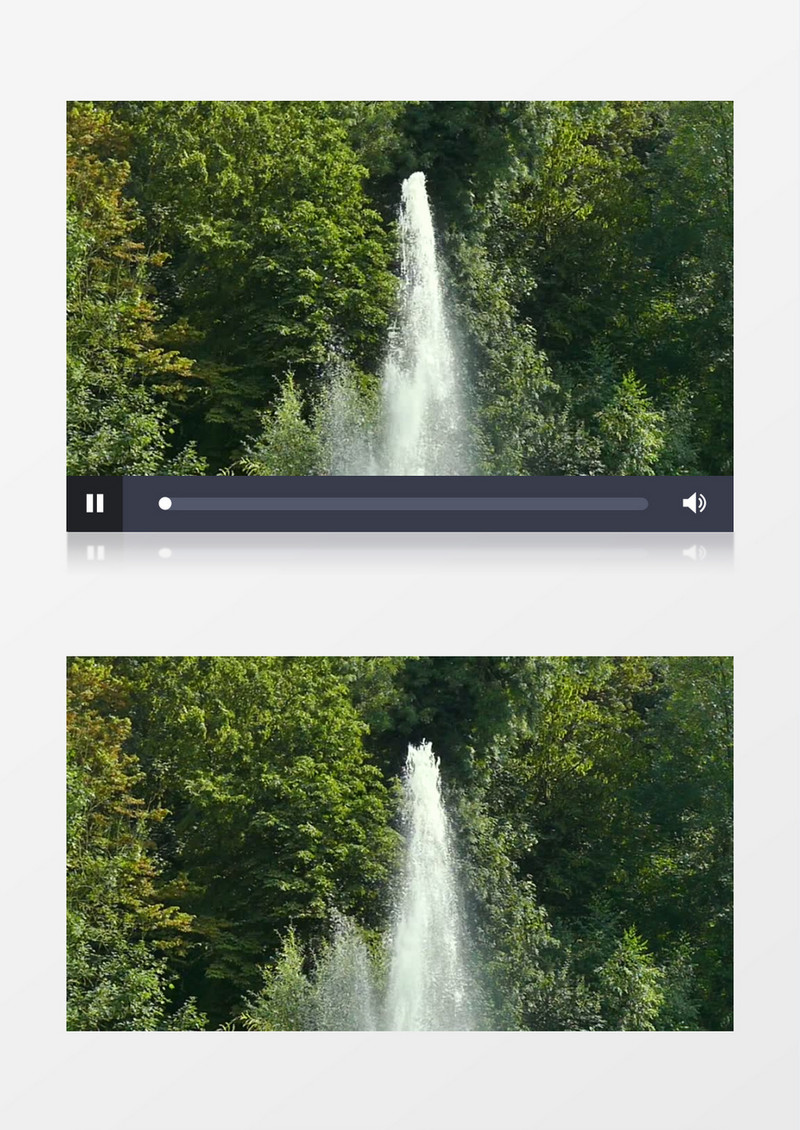 夏天公园喷泉喷水实拍视频素材