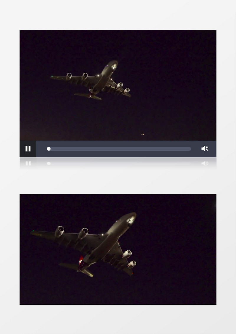 飞机夜晚在天空中飞行实拍视频素材