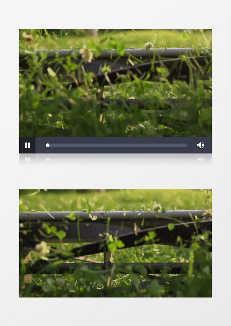 高清实拍割草机割草的时候杂草乱飞的景象实拍视频素材